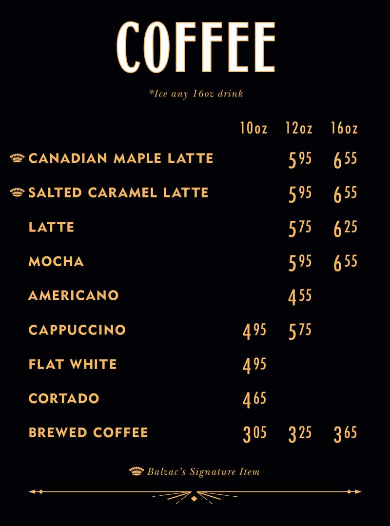 cafe menu