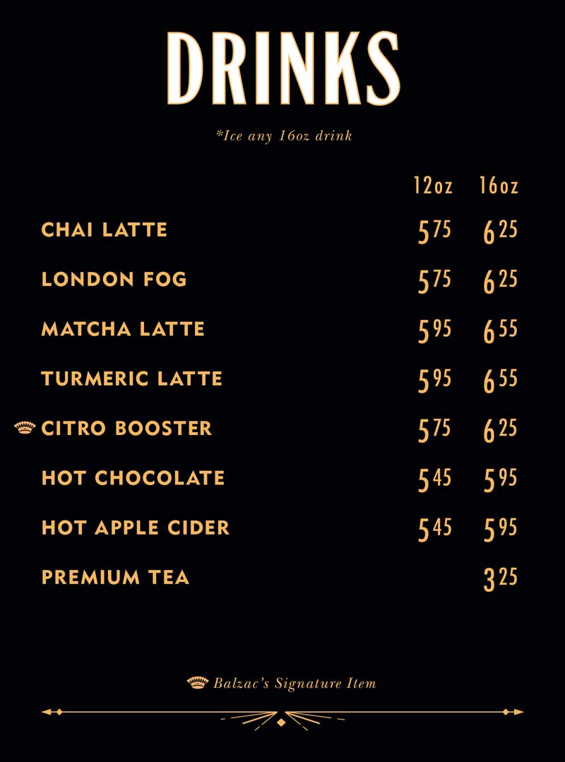 cafe menu