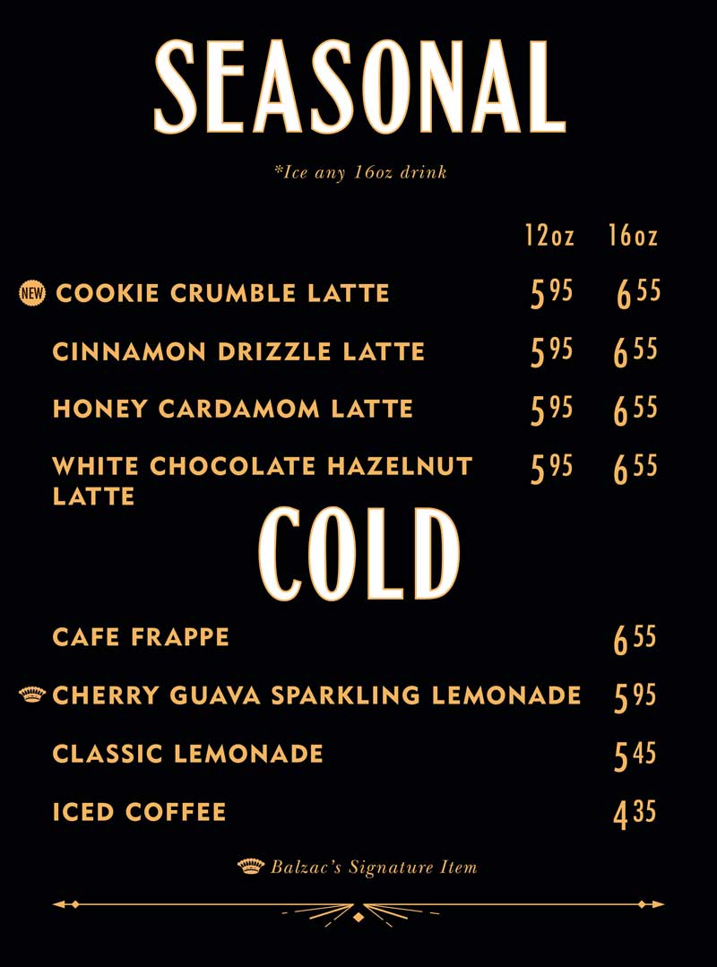 cafe menu