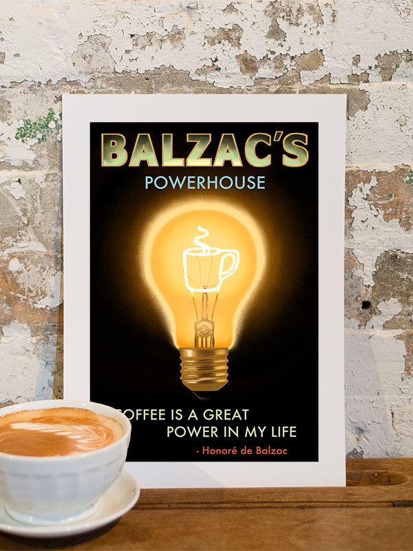 Balzac's Powerhouse Café Poster 10x14